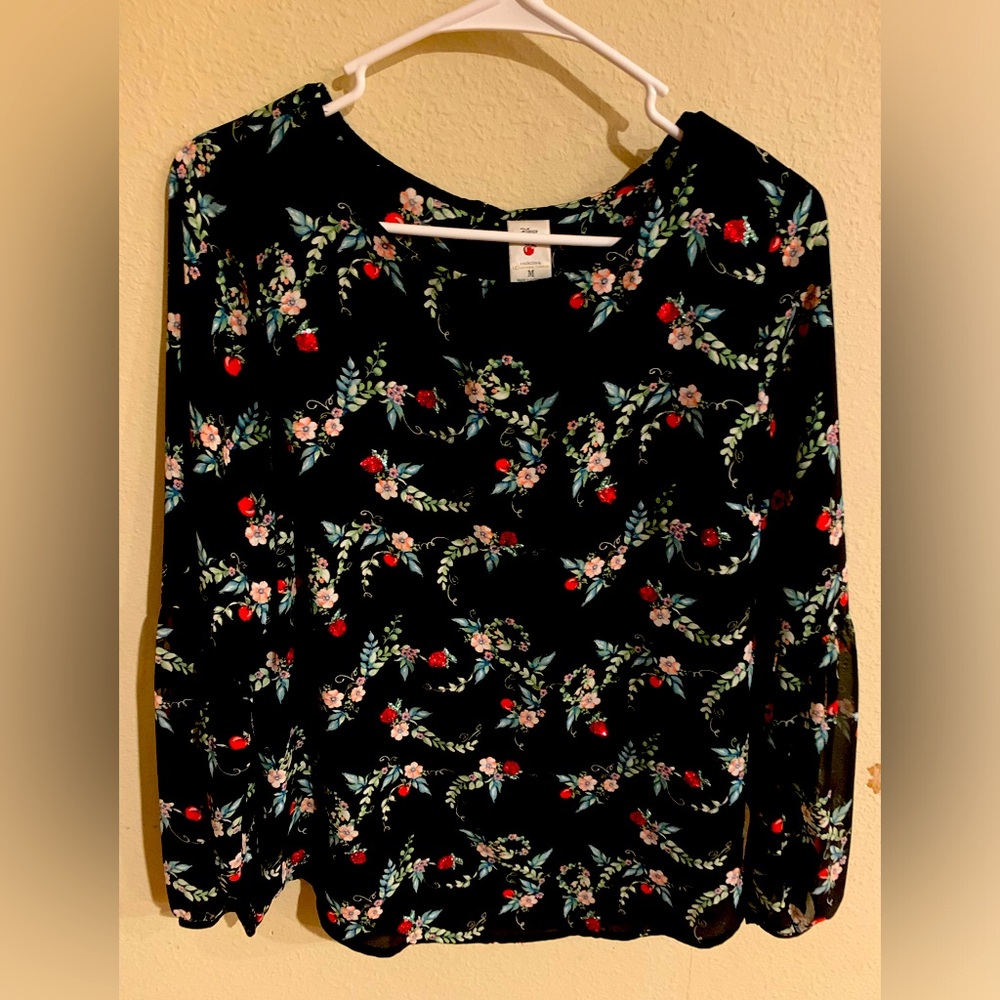 100% Polyester Blouse with Red appliqués on Blouse.